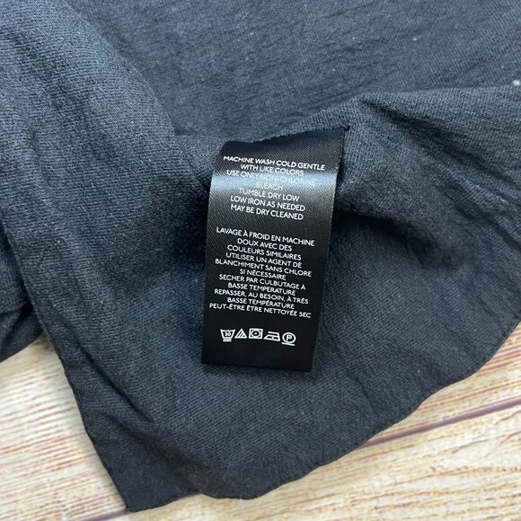 Free People James Black Linen Crop Tank Top Adjustable Straps Size Small - Picture 7 of 13